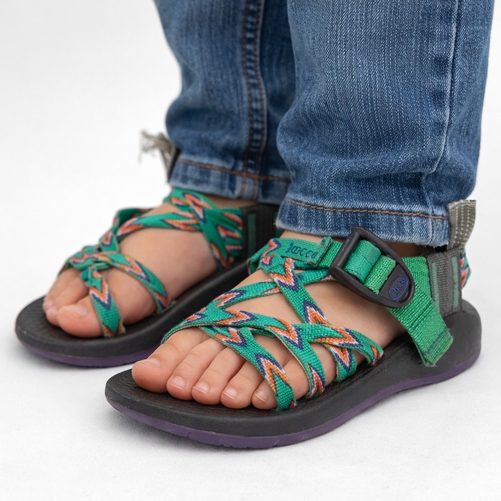 Chaco Z/1 EcoTread Sandals Children's Green Orange Purple Chevron Pattern Kids